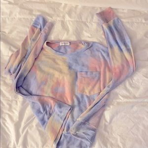 Cropped sweatshirt tie dye